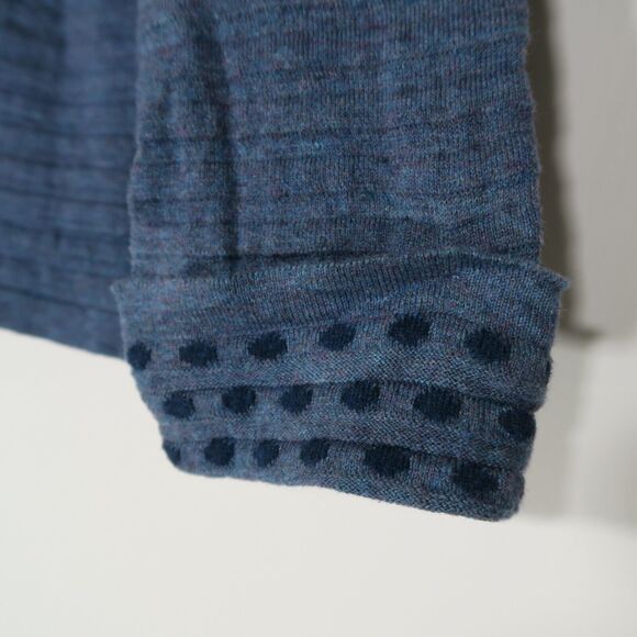 MANSTED Blue Cotton Cardigan Size XL Striped Dots Lagenlook Mixed Print Knit - Picture 4 of 7